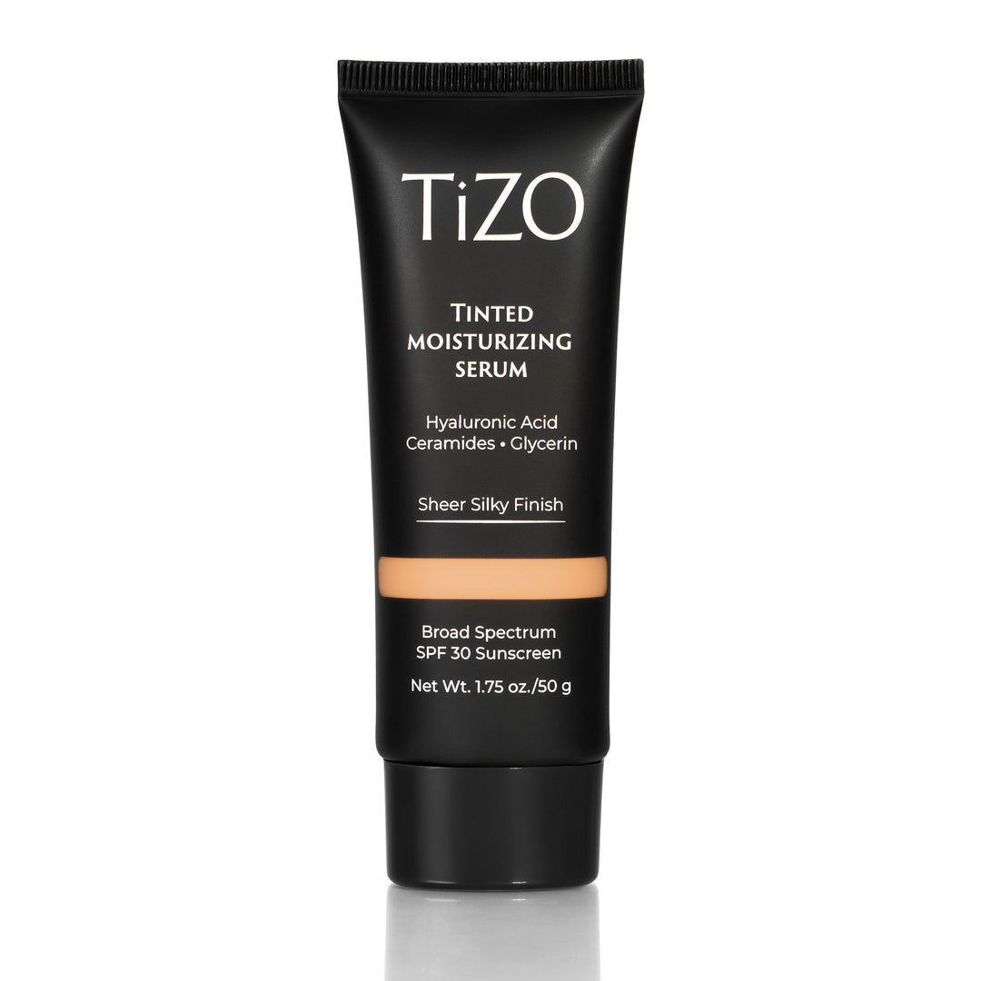 TiZO Tinted Moisturizing Serum Medium Shade tube on white background.