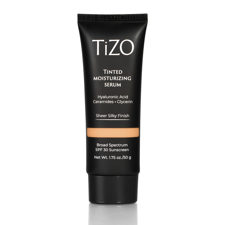 TiZO Tinted Moisturizing Serum Medium Shade tube on white background.