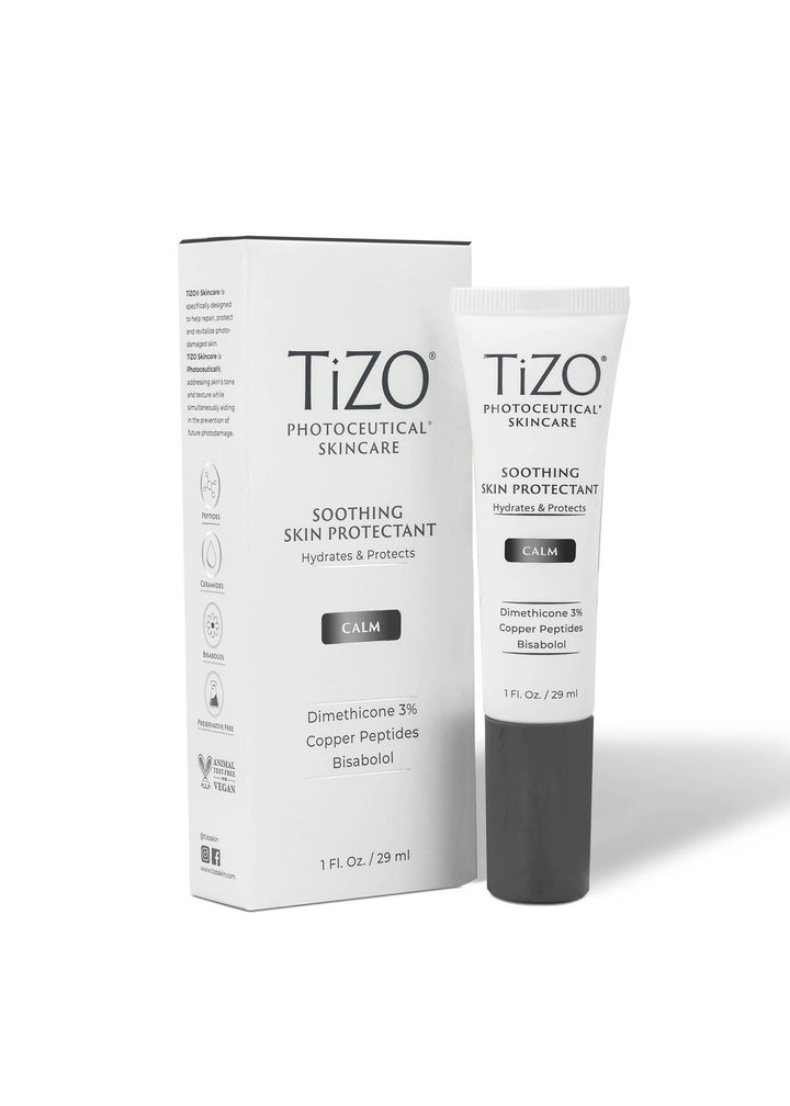 TiZO Soothing Skin Protectant box and tube on white background.